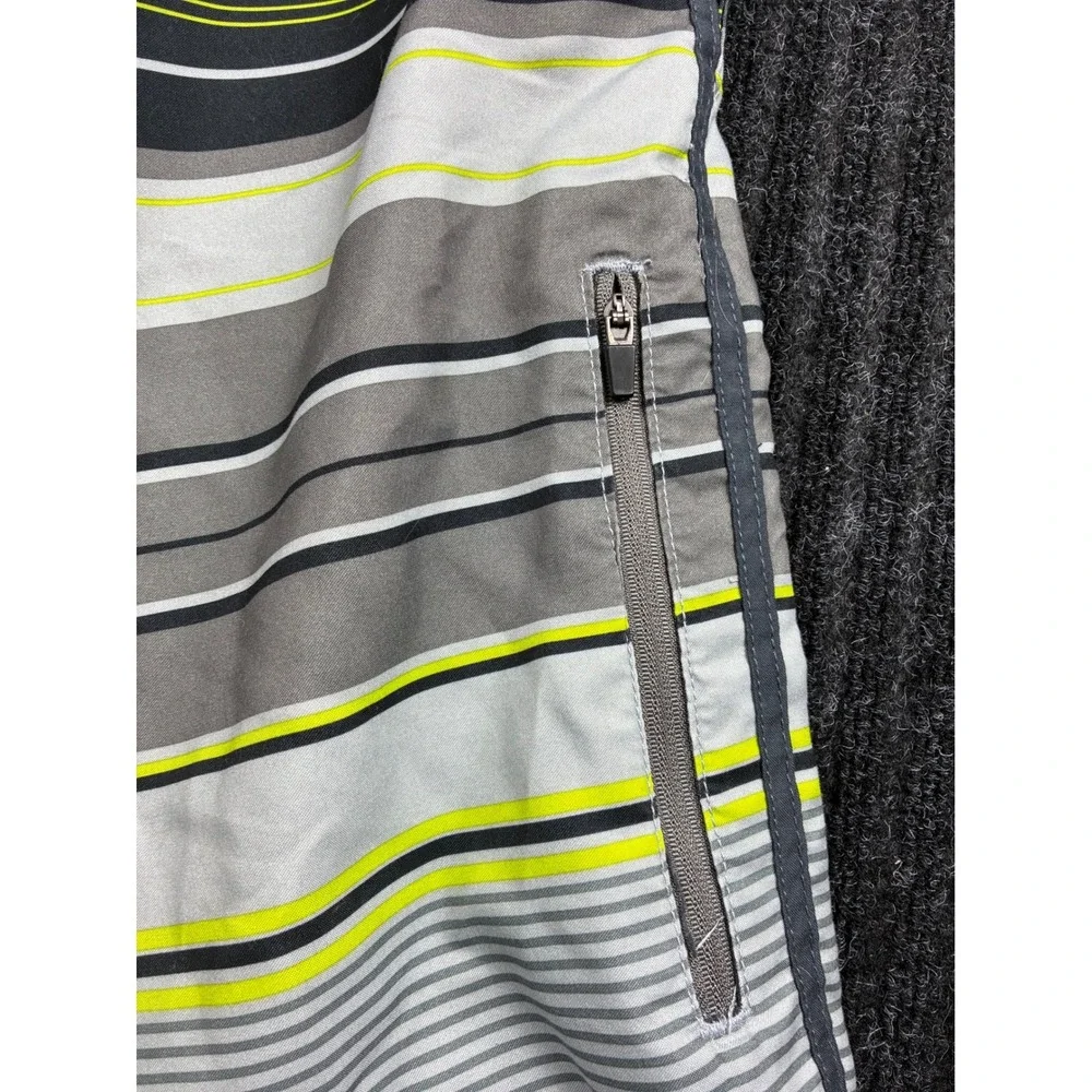 Mens Striped Board Shorts Grey Green Yellow Swim Trunks Beachwear